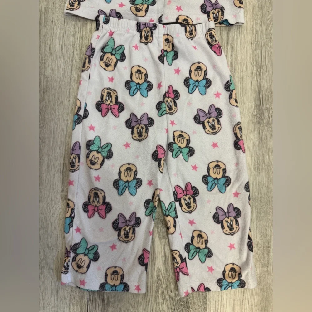 Disney Minnie Mouse Kids Pajama Set - Pink and White